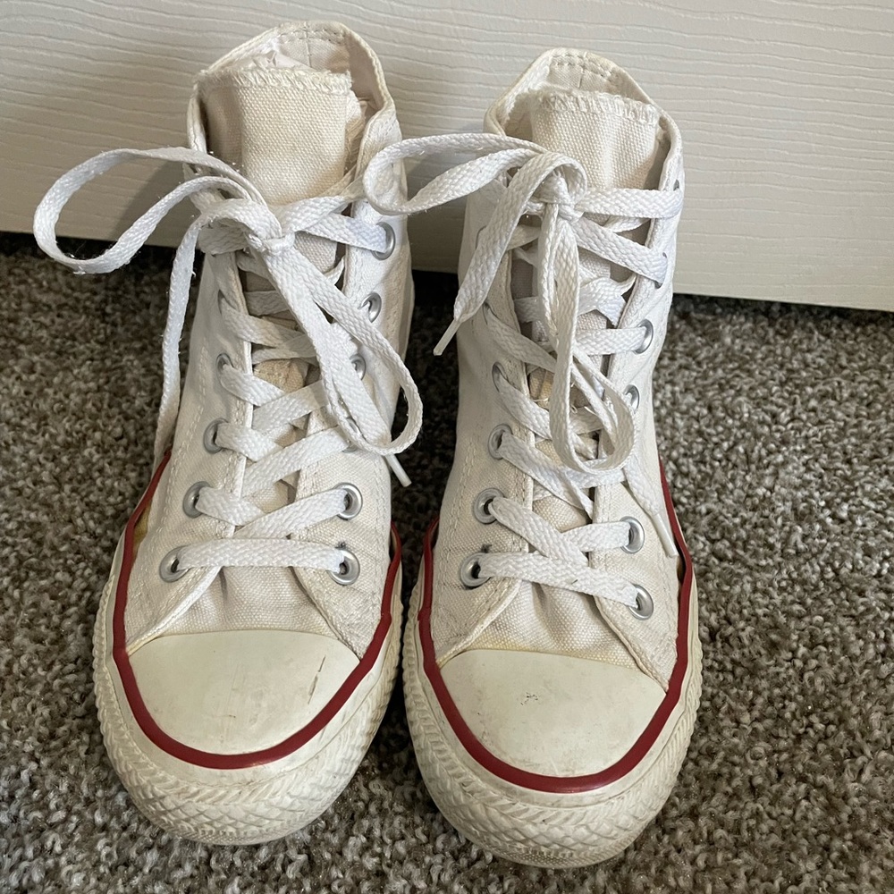 White Converse High Tops